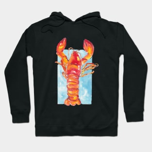 Juicy lobster - food illustration in watercolors Hoodie